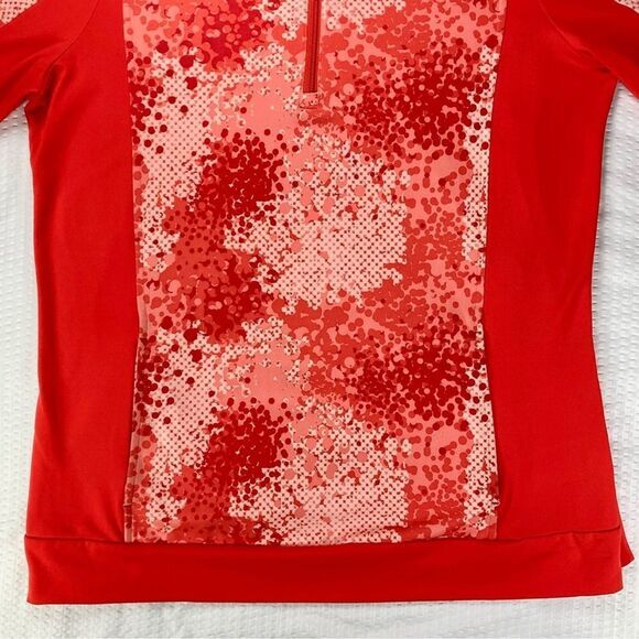 Adidas Golf Polo Shirt Women XL Bright Red Mock Neck Stretch Breathable Athletic - Picture 6 of 11